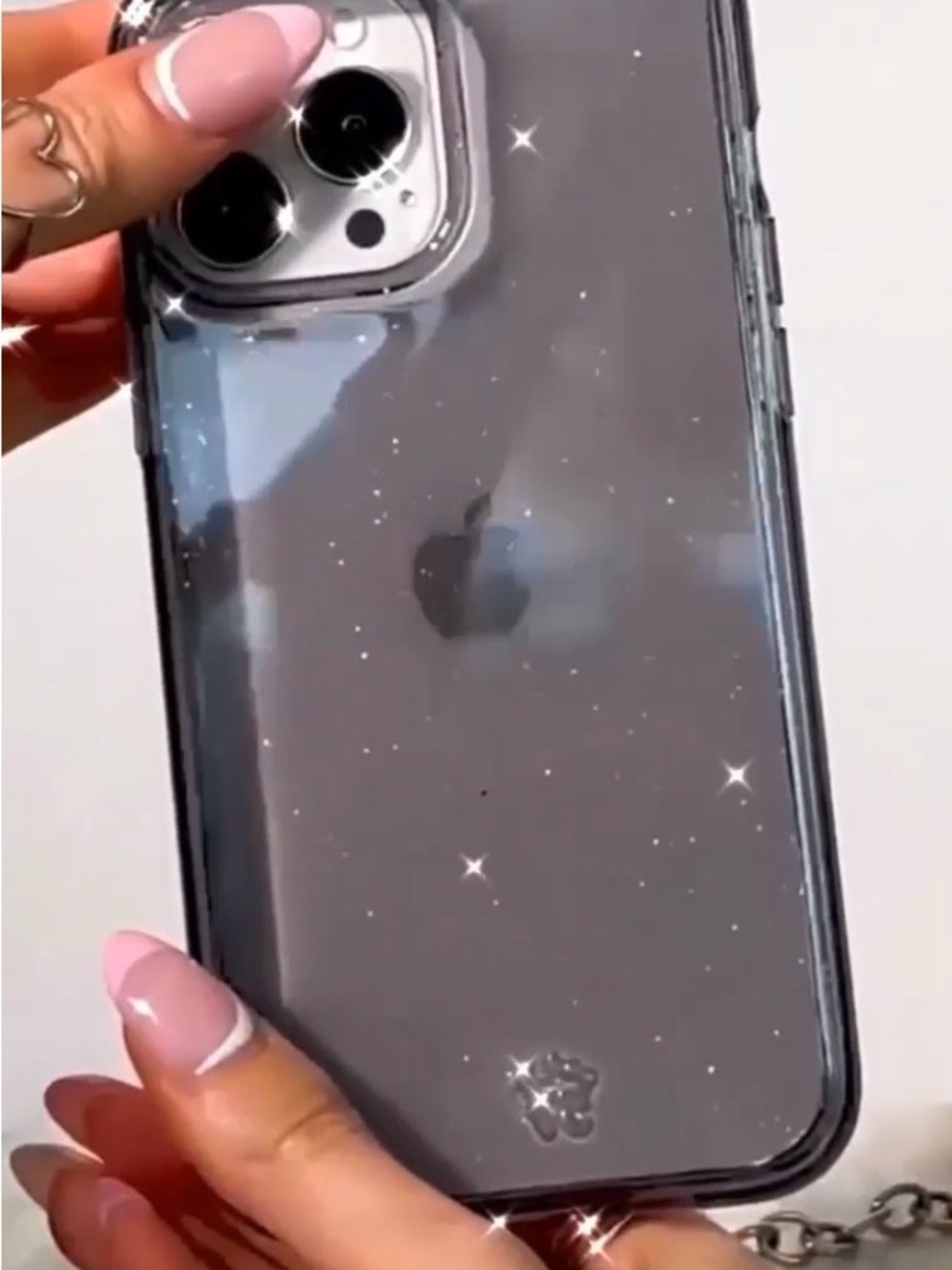 Velvet caviar Glitter grey stardust Protective iPhone 17 pro case